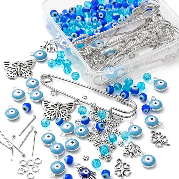 PandaHall DIY Jewelry Making Set Kits, Including Lampwork Evil Eye & Glass Beads, Alloy Spacer Beads, Alloy & Alloy Enamel Pendants, Iron...
PandaHall DIY Jewelry Making Set Kits, Including Lampwork Evil Eye & Glass Beads, Alloy Spacer Beads, Alloy & Alloy Enamel Pendants, Iron...