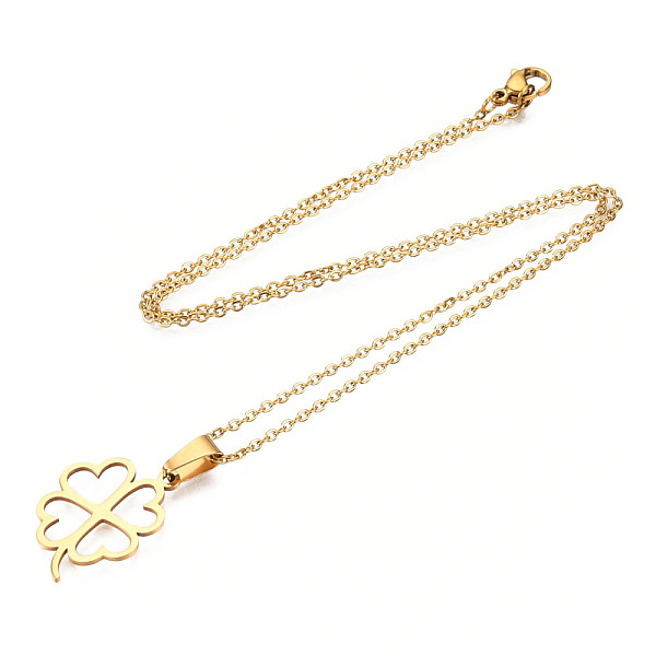 PandaHall 201 Stainless Steel Pendants Necklaces, with Cable Chains and Lobster Claw Clasps, Clover, Golden, 17.71 inch(45cm), 1.5mm 201...
PandaHall 201 Stainless Steel Pendants Necklaces, with Cable Chains and Lobster Claw Clasps, Clover, Golden, 17.71 inch(45cm), 1.5mm 201...