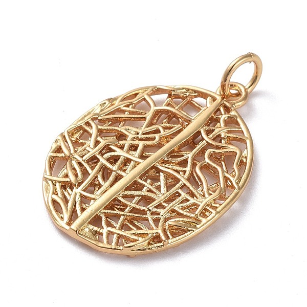 PandaHall Brass Filigree Pendants, Hollow, Long-Lasting Plated, Oval, Real 18K Gold Plated, 23.5x17.9x2mm, Hole: 3.5mm Brass Oval
PandaHall Brass Filigree Pendants, Hollow, Long-Lasting Plated, Oval, Real 18K Gold Plated, 23.5x17.9x2mm, Hole: 3.5mm Brass Oval