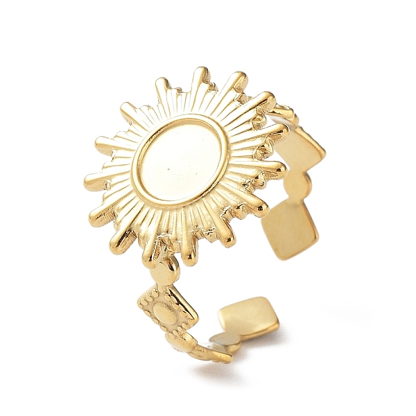 PandaHall 304 Stainless Steel Open Cuff Ring Components, Bezel Cup Ring Settings for Enamel, Sun with Round Tray, Real 14K Gold Plated...
PandaHall 304 Stainless Steel Open Cuff Ring Components, Bezel Cup Ring Settings for Enamel, Sun with Round Tray, Real 14K Gold Plated...