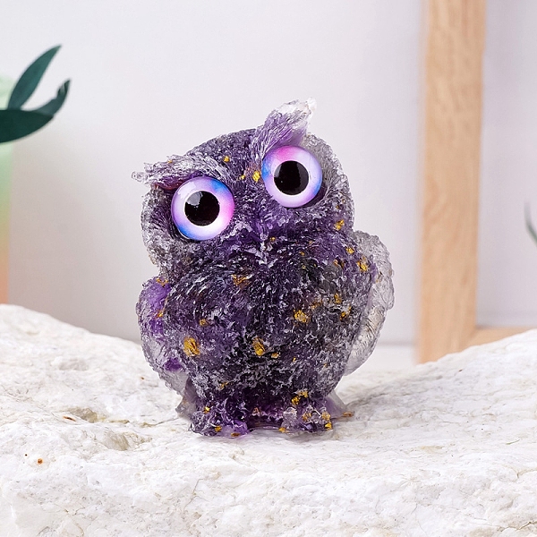 PandaHall Resin Owl Display Decoration, with Natural Amethyst Chips inside Statues for Home Office Decorations, 50x60mm Amethyst Owl
PandaHall Resin Owl Display Decoration, with Natural Amethyst Chips inside Statues for Home Office Decorations, 50x60mm Amethyst Owl