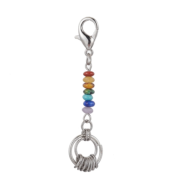 PandaHall Chakra Gemstone Rondelle Pendant Decorations, with Zinc Alloy Lobster Claw Clasps and 304 Stainless Steel Jump Rings, 60mm Mixed...
PandaHall Chakra Gemstone Rondelle Pendant Decorations, with Zinc Alloy Lobster Claw Clasps and 304 Stainless Steel Jump Rings, 60mm Mixed...