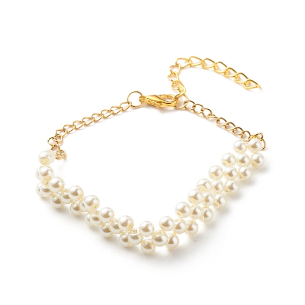 PandaHall Glass Pearl Braided Beaded Bracelets, 304 Stainless Steel Jewelry for Women, Creamy White, 7-7/8 inch(20cm) Glass
PandaHall Glass Pearl Braided Beaded Bracelets, 304 Stainless Steel Jewelry for Women, Creamy White, 7-7/8 inch(20cm) Glass