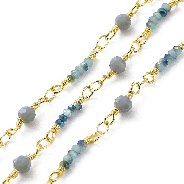 PandaHall Glass Rondelle Beaded Chains, with Real 18K Gold Plated Brass Chains, Soldered, with Spool, Steel Blue, 12.5x2.5mm, 13.5x4mm...
PandaHall Glass Rondelle Beaded Chains, with Real 18K Gold Plated Brass Chains, Soldered, with Spool, Steel Blue, 12.5x2.5mm, 13.5x4mm...