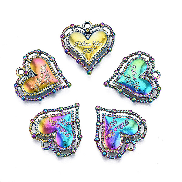 PandaHall Rainbow Color Alloy Pendants, Cadmium Free & Nickel Free & Lead Free, Heart, 20.5x19.5x3mm, Hole: 1.6mm Alloy Heart
PandaHall Rainbow Color Alloy Pendants, Cadmium Free & Nickel Free & Lead Free, Heart, 20.5x19.5x3mm, Hole: 1.6mm Alloy Heart