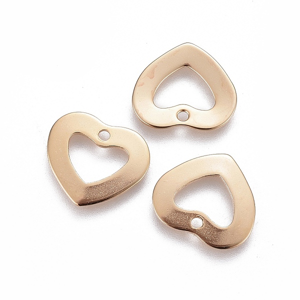 PandaHall 201 Stainless Steel Open Heart Charms, Cut-Out, Hollow, Golden, 14~14.5x12x0.8~0.9mm, Hole: 1~1.2mm 201 Stainless Steel Heart
PandaHall 201 Stainless Steel Open Heart Charms, Cut-Out, Hollow, Golden, 14~14.5x12x0.8~0.9mm, Hole: 1~1.2mm 201 Stainless Steel Heart