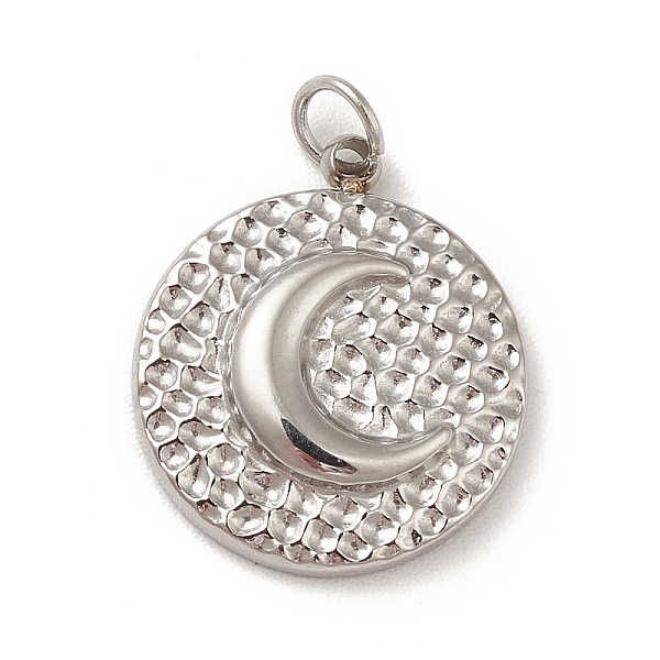 PandaHall 304 Stainless Steel Charms, with Jump Ring, Textured, Flat Round with Moon Pattern, Stainless Steel Color, 14x12x2.5mm, Hole...
PandaHall 304 Stainless Steel Charms, with Jump Ring, Textured, Flat Round with Moon Pattern, Stainless Steel Color, 14x12x2.5mm, Hole...