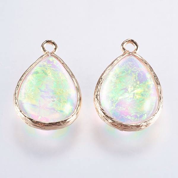 PandaHall Resin Pendants, with Brass Findings, teardrop, Light Gold, Light Green, 22~23x14.5~15x7~7.5mm, Hole: 1~1.5mm Brass+Resin Teardrop...
PandaHall Resin Pendants, with Brass Findings, teardrop, Light Gold, Light Green, 22~23x14.5~15x7~7.5mm, Hole: 1~1.5mm Brass+Resin Teardrop...