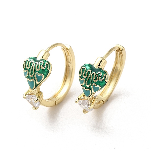 PandaHall Real 18K Gold Plated Brass Heart Hoop Earrings, with Enamel and Glass, Green, 19x9mm Glass Heart Green
PandaHall Real 18K Gold Plated Brass Heart Hoop Earrings, with Enamel and Glass, Green, 19x9mm Glass Heart Green