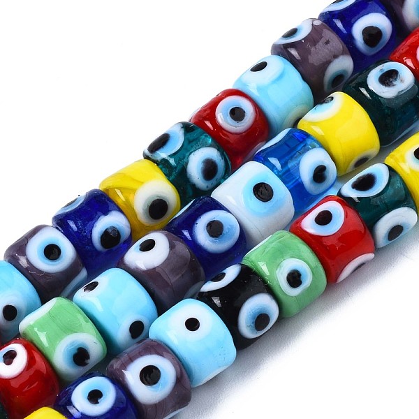 PandaHall Handmade Evil Eye Lampwork Beads Strands, Column, Mixed Color, 8.5x6~7mm, Hole: 2mm, about 53~56pcs/strand, 13.78 inch~14.17 inch..., Multicolor
PandaHall Handmade Evil Eye Lampwork Beads Strands, Column, Mixed Color, 8.5x6~7mm, Hole: 2mm, about 53~56pcs/strand, 13.78 inch~14.17 inch..., Multicolor