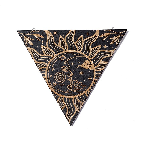 PandaHall Triangle Rustic Boho Wooden Wall-Mounted Decorations, Sun Moon Wall Sign for Home Bedroom, with Platinum Plated Iron Findings, Sun..., Black
PandaHall Triangle Rustic Boho Wooden Wall-Mounted Decorations, Sun Moon Wall Sign for Home Bedroom, with Platinum Plated Iron Findings, Sun..., Black