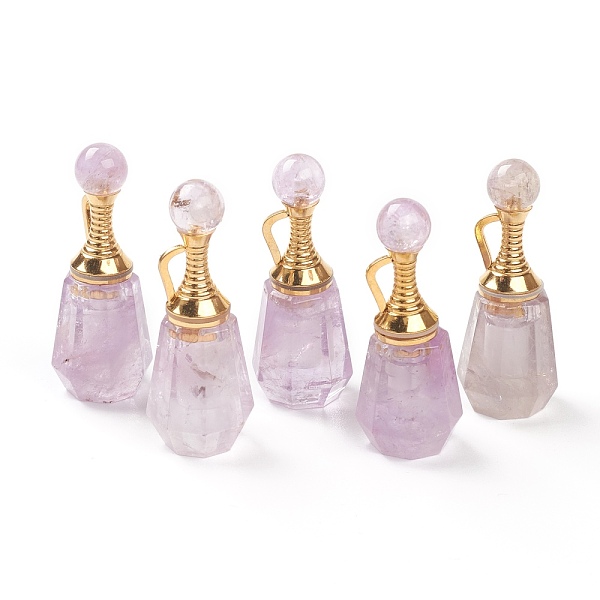 PandaHall Faceted Natural Amethyst Pendants, Openable Perfume Bottle, with Golden Tone Brass Findings, 41~43x16~17x15~16mm, Hole: 10mm...
PandaHall Faceted Natural Amethyst Pendants, Openable Perfume Bottle, with Golden Tone Brass Findings, 41~43x16~17x15~16mm, Hole: 10mm...