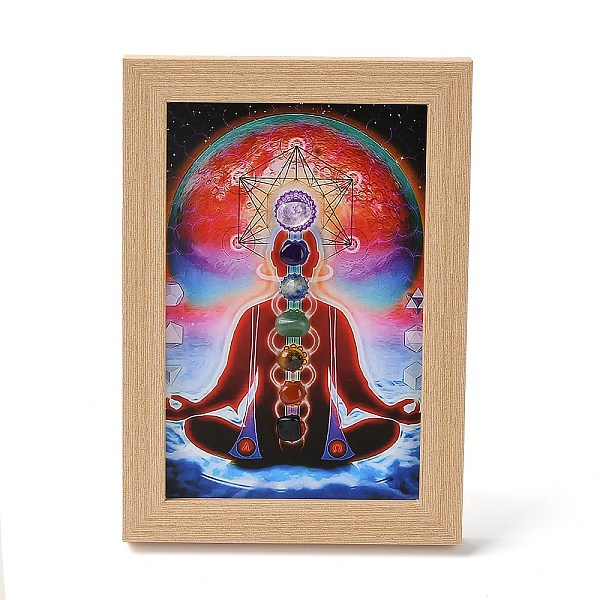 PandaHall Yoga Gemstone Chakra Picture Frame Stand, with Wood Rectangle Picture Frame, Reiki Energy Stone Home Office Decoration, BurlyWood..., Orange
PandaHall Yoga Gemstone Chakra Picture Frame Stand, with Wood Rectangle Picture Frame, Reiki Energy Stone Home Office Decoration, BurlyWood..., Orange