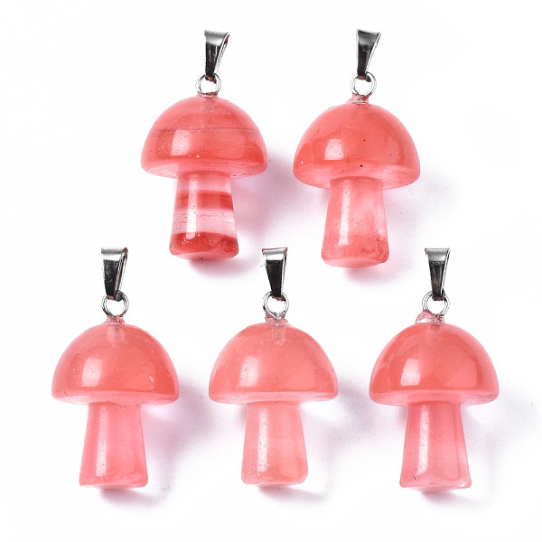 PandaHall Cherry Quartz Glass Pendants, with Stainless Steel Snap On Bails, Mushroom Shaped, 24~25x16mm, Hole: 5x3mm Cherry Quartz Glass...
PandaHall Cherry Quartz Glass Pendants, with Stainless Steel Snap On Bails, Mushroom Shaped, 24~25x16mm, Hole: 5x3mm Cherry Quartz Glass...