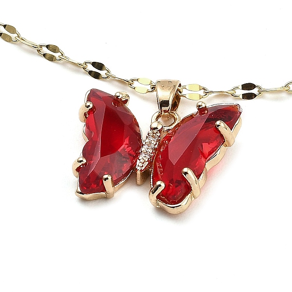 PandaHall Butterfly Light Gold Brass Micro Pave Cubic Zirconia Pendant Necklaces, with Glass, FireBrick, 15.24 inch(38.7cm) Brass Butterfly..., Red
PandaHall Butterfly Light Gold Brass Micro Pave Cubic Zirconia Pendant Necklaces, with Glass, FireBrick, 15.24 inch(38.7cm) Brass Butterfly..., Red