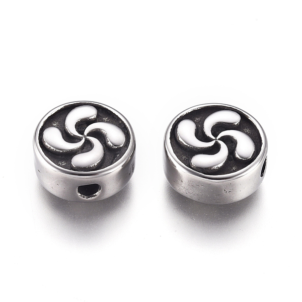 PandaHall 304 Stainless Steel Beads, Flat Round with Windmill, Antique Silver, 9.8x4.8mm, Hole: 1.6mm 304 Stainless Steel Flat Round
PandaHall 304 Stainless Steel Beads, Flat Round with Windmill, Antique Silver, 9.8x4.8mm, Hole: 1.6mm 304 Stainless Steel Flat Round