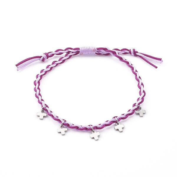 PandaHall Adjustable Nylon Thread Braided Bead Bracelets, with 304 Stainless Steel Cross Charms, Stainless Steel Color, Lilac, Inner..., Purple
PandaHall Adjustable Nylon Thread Braided Bead Bracelets, with 304 Stainless Steel Cross Charms, Stainless Steel Color, Lilac, Inner..., Purple