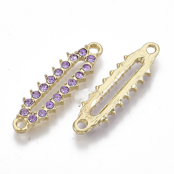 PandaHall Light Gold Plated Alloy Rhinestone Links connectors, Long Oval, Light Amethyst, 25x7x2mm, Hole: 1.5mm Alloy+Rhinestone Oval Purple
PandaHall Light Gold Plated Alloy Rhinestone Links connectors, Long Oval, Light Amethyst, 25x7x2mm, Hole: 1.5mm Alloy+Rhinestone Oval Purple