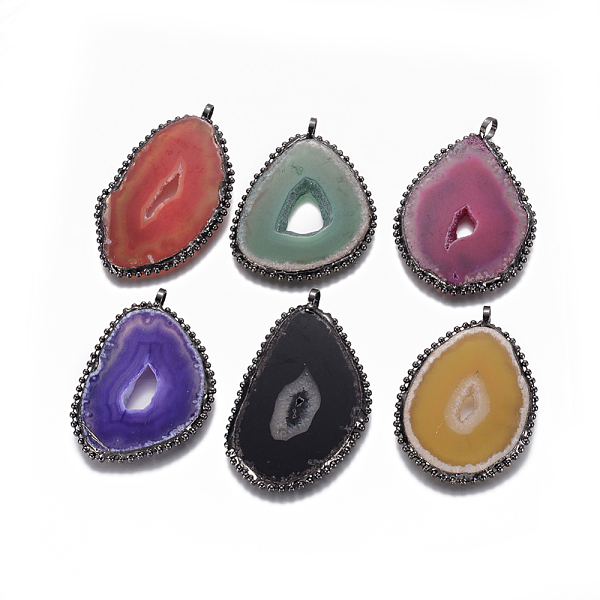 PandaHall Natural Agate Big Pendants, with Brass Findings, Dyed & Heated, Nuggets, Mixed Color, 72~85x48~56x5~7mm, Hole: 7~8mm Natural Agate..., Multicolor
PandaHall Natural Agate Big Pendants, with Brass Findings, Dyed & Heated, Nuggets, Mixed Color, 72~85x48~56x5~7mm, Hole: 7~8mm Natural Agate..., Multicolor