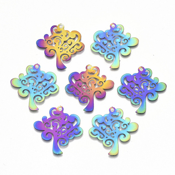 PandaHall Ion Plating(IP) 201 Stainless Steel Pendants, Etched Metal Embellishments, Tree of Life, Rainbow Color, 29x28.5x0.3mm, Hole: 2mm...
PandaHall Ion Plating(IP) 201 Stainless Steel Pendants, Etched Metal Embellishments, Tree of Life, Rainbow Color, 29x28.5x0.3mm, Hole: 2mm...