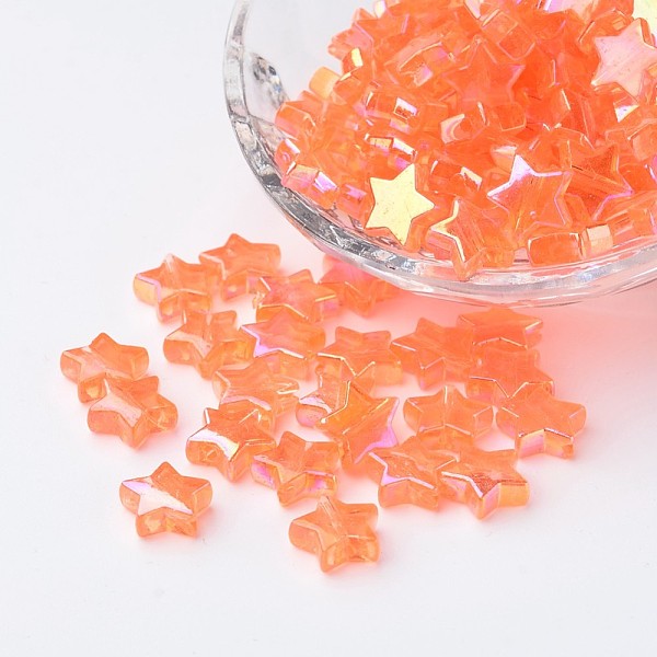 PandaHall Eco-Friendly Transparent Acrylic Beads, Star, Orange, AB Color, about 10mm in diameter, 4mm thick, hole:1.5mm Acrylic Star Orange
PandaHall Eco-Friendly Transparent Acrylic Beads, Star, Orange, AB Color, about 10mm in diameter, 4mm thick, hole:1.5mm Acrylic Star Orange