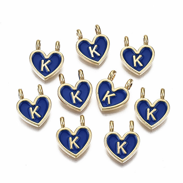 PandaHall Alloy Enamel Charms, Cadmium Free & Lead Free, Heart with Initial Letters, Light Gold, Blue, Letter.K, 14.5x11.5x4.5mm, Hole: 2mm...
PandaHall Alloy Enamel Charms, Cadmium Free & Lead Free, Heart with Initial Letters, Light Gold, Blue, Letter.K, 14.5x11.5x4.5mm, Hole: 2mm...