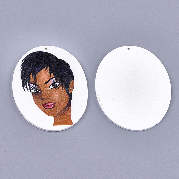 PandaHall Printed Wooden Big Pendants, Dyed, Oval with Woman, Colorful, 63x50x2.5mm, Hole: 1.2mm Wood Oval
PandaHall Printed Wooden Big Pendants, Dyed, Oval with Woman, Colorful, 63x50x2.5mm, Hole: 1.2mm Wood Oval