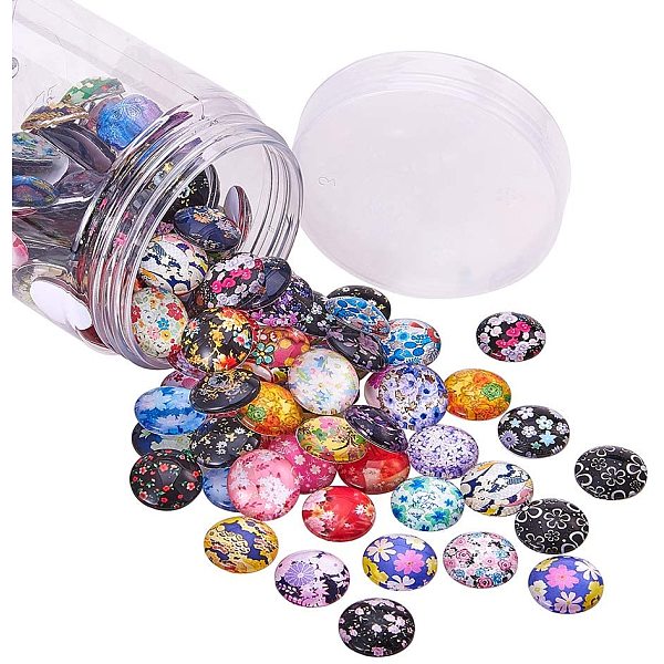 PandaHall 140pcs Floral Glass Cabochons Flatback, 18mm Floral Glass Flat Back Dome Cabochons for Bracelet Pendant Necklace Cufflinks Rings..., Multicolor
PandaHall 140pcs Floral Glass Cabochons Flatback, 18mm Floral Glass Flat Back Dome Cabochons for Bracelet Pendant Necklace Cufflinks Rings..., Multicolor