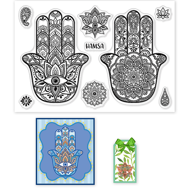 PandaHall GLOBLELAND Buddha Palm Background Clear Stamps Hamsa Mandala Flower Eyes Silicone Clear Stamp Seals for Cards Making DIY...
PandaHall GLOBLELAND Buddha Palm Background Clear Stamps Hamsa Mandala Flower Eyes Silicone Clear Stamp Seals for Cards Making DIY...