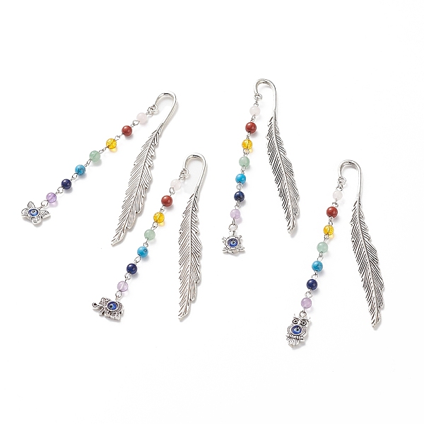 PandaHall 4Pcs Gemstone Beaded Bookmarks, Feather Bookmarks, with Handmade Evil Eye Lampwork Bead, Pendant Bookamark, Butterfly & Elephant &...
PandaHall 4Pcs Gemstone Beaded Bookmarks, Feather Bookmarks, with Handmade Evil Eye Lampwork Bead, Pendant Bookamark, Butterfly & Elephant &...