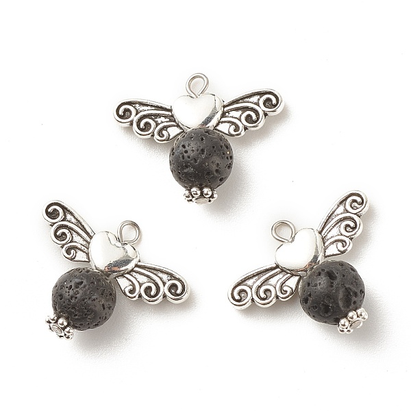 PandaHall Natural Lava Rock Pendants, with Antique Silver Plated Alloy Wings, Angel, Black, 18.5x23.5x8~9mm, Hole: 2.2mm Lava Rock Angel &...
PandaHall Natural Lava Rock Pendants, with Antique Silver Plated Alloy Wings, Angel, Black, 18.5x23.5x8~9mm, Hole: 2.2mm Lava Rock Angel &...