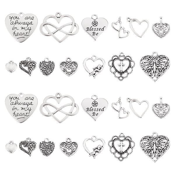 PandaHall ARRICRAFT 130pcs 13 style Alloy Pendants, Heart with Angel & Cross & Butterfly, Antique Silver, 9.5~23x8~27x1~3mm, 10pcs/style...
PandaHall ARRICRAFT 130pcs 13 style Alloy Pendants, Heart with Angel & Cross & Butterfly, Antique Silver, 9.5~23x8~27x1~3mm, 10pcs/style...