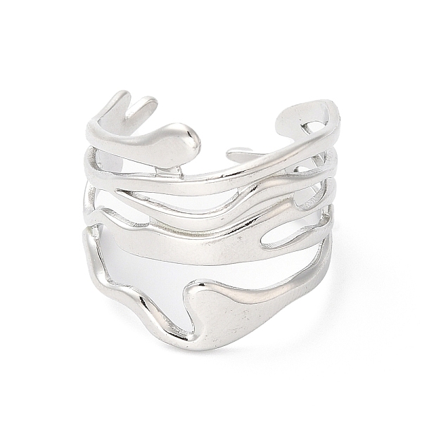 PandaHall 304 Stainless Steel Twist Wave Open Cuff Ring for Women, Stainless Steel Color, US Size 8 1/2(18.5mm) 304 Stainless Steel
PandaHall 304 Stainless Steel Twist Wave Open Cuff Ring for Women, Stainless Steel Color, US Size 8 1/2(18.5mm) 304 Stainless Steel