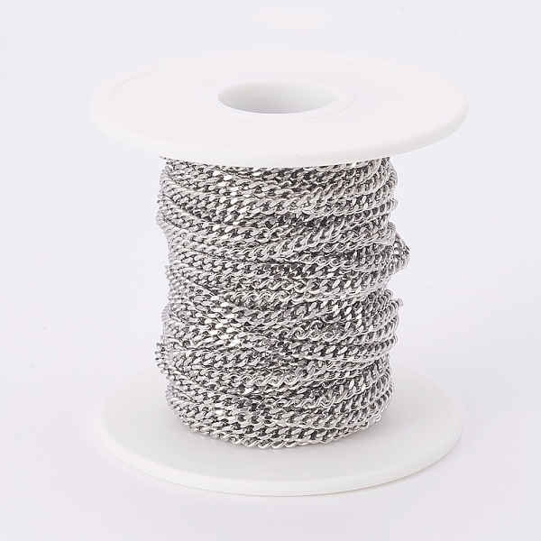 PandaHall 304 Stainless Steel Curb Chains, with Spool, Unwelded, Stainless Steel Color, 3.7x3x1.3mm, about 32.8 Feet(10m)/roll 304 Stainless...
PandaHall 304 Stainless Steel Curb Chains, with Spool, Unwelded, Stainless Steel Color, 3.7x3x1.3mm, about 32.8 Feet(10m)/roll 304 Stainless...