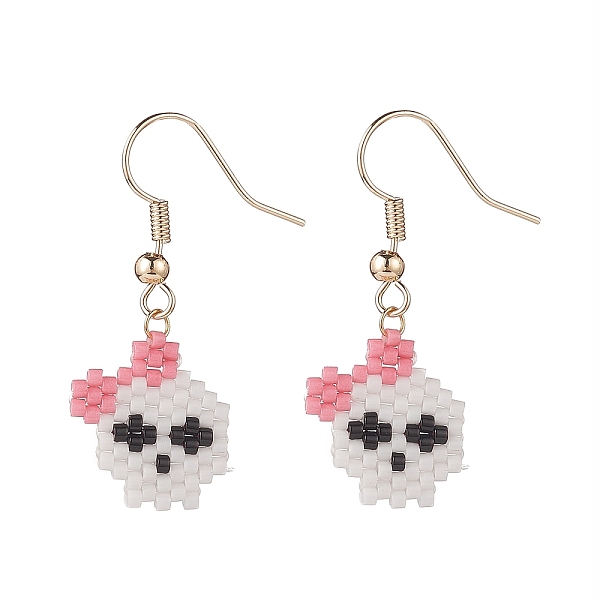 PandaHall Glass Seed Braided Skull with Flower Dangle Earrings, Golden Brass Halloween Theme Drop Earrings for Women, Pink, 35mm, Pin: 0.6mm...
PandaHall Glass Seed Braided Skull with Flower Dangle Earrings, Golden Brass Halloween Theme Drop Earrings for Women, Pink, 35mm, Pin: 0.6mm...
