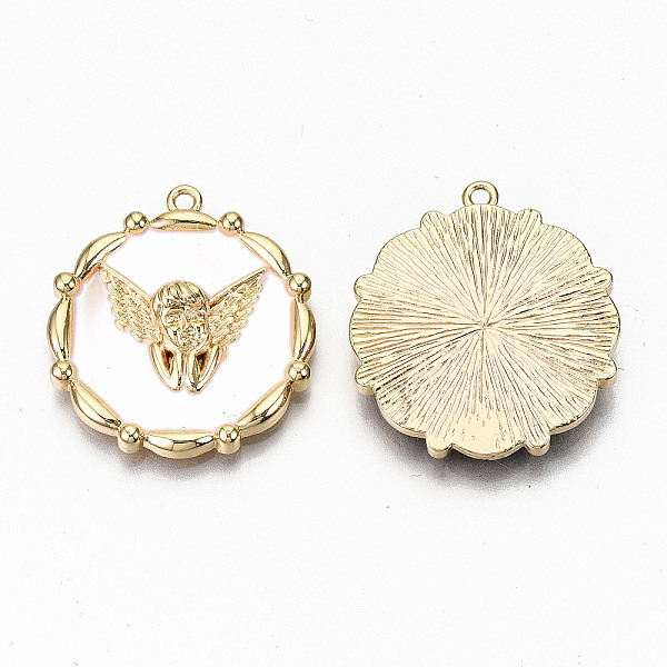 PandaHall Brass Enamel Pendants, Nickel Free, Real 18K Gold Plated, Flower with Angel, White, 27.5x25x4.5mm, Hole: 1.5mm Brass+Enamel Flower...
PandaHall Brass Enamel Pendants, Nickel Free, Real 18K Gold Plated, Flower with Angel, White, 27.5x25x4.5mm, Hole: 1.5mm Brass+Enamel Flower...