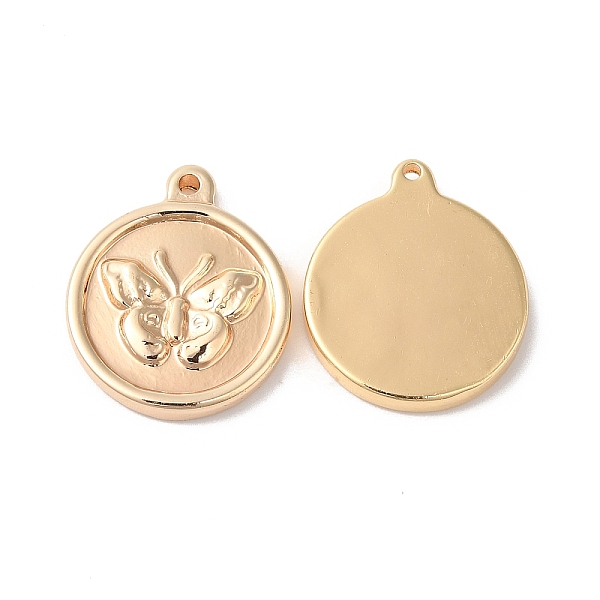 PandaHall Brass Pendants, Flat Round with Butterfly Charm, Real 18K Gold Plated, 18x15.5x2.5mm, Hole: 1.2mm Brass Flat Round
PandaHall Brass Pendants, Flat Round with Butterfly Charm, Real 18K Gold Plated, 18x15.5x2.5mm, Hole: 1.2mm Brass Flat Round