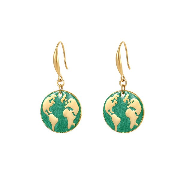 PandaHall Golden Tone Stainless Steel Enamel Map Dangle Earrings for Women, Green Stainless Steel Map Green
PandaHall Golden Tone Stainless Steel Enamel Map Dangle Earrings for Women, Green Stainless Steel Map Green