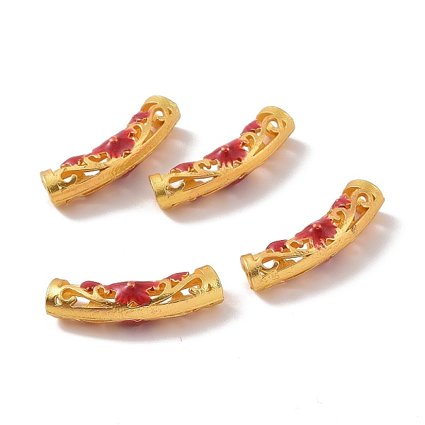 PandaHall Hollow Alloy Tube Beads, with Enamel, Curved Tube, Matte Gold Color, Red, 22.5x5mm, Hole: 3mm Alloy+Enamel Tube Red
PandaHall Hollow Alloy Tube Beads, with Enamel, Curved Tube, Matte Gold Color, Red, 22.5x5mm, Hole: 3mm Alloy+Enamel Tube Red