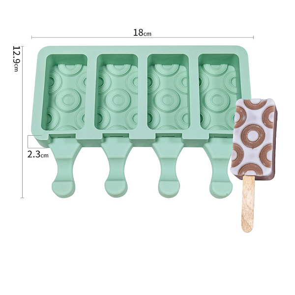 PandaHall Silicone Ice-cream Stick Molds, with 4 Styles Rectangle with Donut Pattern-shaped Cavities, Reusable Ice Pop Molds Maker, Medium...
PandaHall Silicone Ice-cream Stick Molds, with 4 Styles Rectangle with Donut Pattern-shaped Cavities, Reusable Ice Pop Molds Maker, Medium...