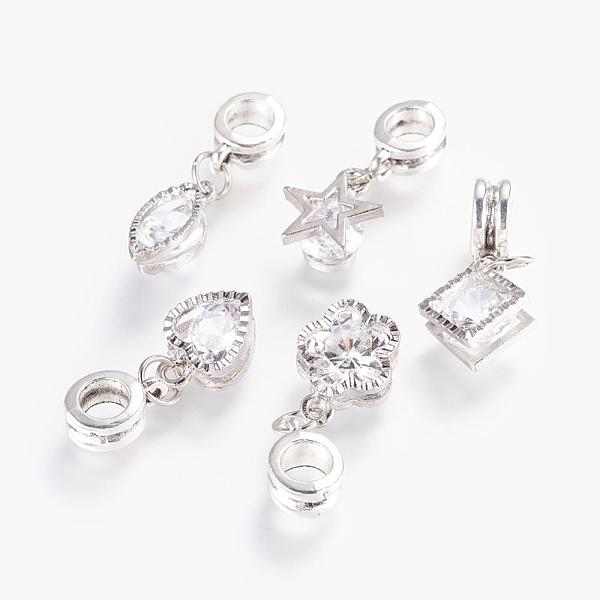 PandaHall Alloy European Dangle Charms, Large Hole Pendants, with Cubic Zirconia, Mixed Shapes, Platinum, 25~28mm, Hole: 5mm Alloy Mixed..., Clear
PandaHall Alloy European Dangle Charms, Large Hole Pendants, with Cubic Zirconia, Mixed Shapes, Platinum, 25~28mm, Hole: 5mm Alloy Mixed..., Clear
