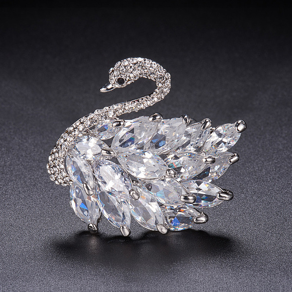 PandaHall SHEGRACE Trendy Platinum Plated Alloy Safety Brooch, Micro Pave AAA Cubic Zirconia Swan, Clear, 44mm Alloy+Cubic Zirconia Clear
PandaHall SHEGRACE Trendy Platinum Plated Alloy Safety Brooch, Micro Pave AAA Cubic Zirconia Swan, Clear, 44mm Alloy+Cubic Zirconia Clear