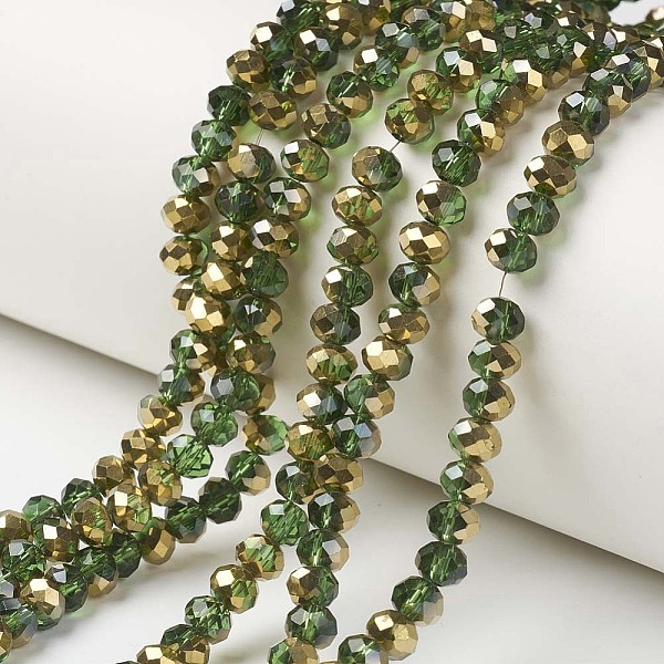PandaHall Electroplate Transparent Glass Beads Strands, Half Golden Plated, Faceted, Rondelle, Green, 3x2mm, Hole: 0.8mm, about...
PandaHall Electroplate Transparent Glass Beads Strands, Half Golden Plated, Faceted, Rondelle, Green, 3x2mm, Hole: 0.8mm, about...