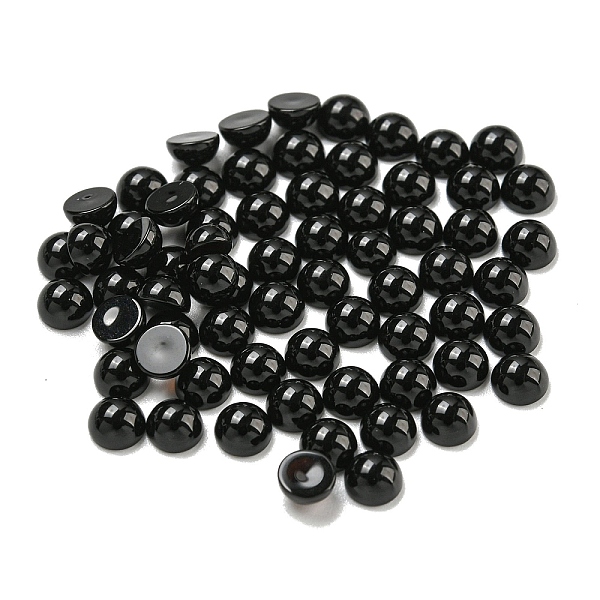 PandaHall Natural Black Onyx(Dyed & Heated) Cabochons, Half Round, 4x2~2.5mm Black Onyx Half Round
PandaHall Natural Black Onyx(Dyed & Heated) Cabochons, Half Round, 4x2~2.5mm Black Onyx Half Round