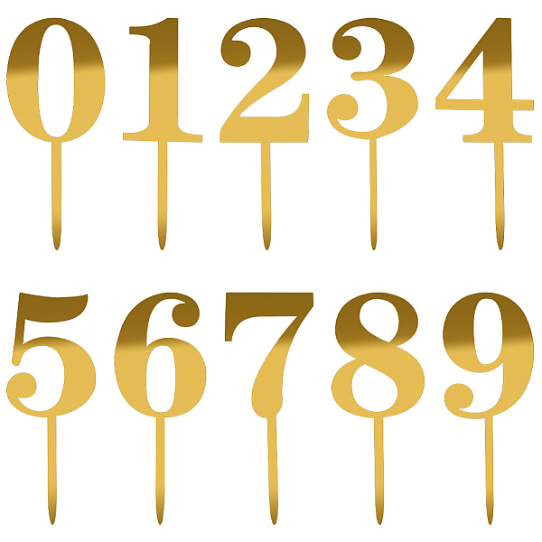 PandaHall CRASPIRE 10Pcs 10 Style Number Acrylic Mirror Effect Cake Toppers, Cake Insert Cards, for Cake Decoration, Gold...
PandaHall CRASPIRE 10Pcs 10 Style Number Acrylic Mirror Effect Cake Toppers, Cake Insert Cards, for Cake Decoration, Gold...