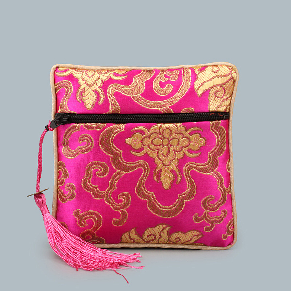 PandaHall Chinese Style Square Cloth Zipper Pouches, with Random Color Tassels and Auspicious Clouds Pattern, Deep Pink, 12~13x12~13cm Cloth...
PandaHall Chinese Style Square Cloth Zipper Pouches, with Random Color Tassels and Auspicious Clouds Pattern, Deep Pink, 12~13x12~13cm Cloth...