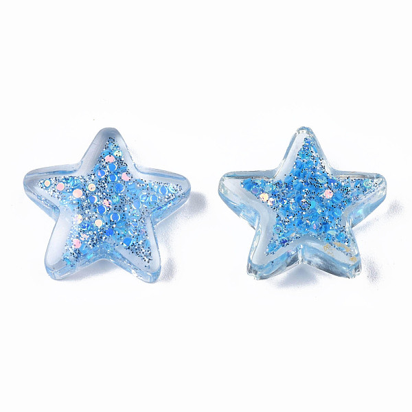 PandaHall Transparent Resin Cabochons, with Paillette and Glitter Powder, Star, Deep Sky Blue, 19x21x6mm Epoxy Resin Star
PandaHall Transparent Resin Cabochons, with Paillette and Glitter Powder, Star, Deep Sky Blue, 19x21x6mm Epoxy Resin Star