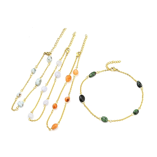 PandaHall Natural Mixed Gemstone Nuggets Beaded Anklet with Vacuum Plating 304 Stainless Steel Chains, 8-1/8~10 inch(20.6~25.4cm) Mixed...
PandaHall Natural Mixed Gemstone Nuggets Beaded Anklet with Vacuum Plating 304 Stainless Steel Chains, 8-1/8~10 inch(20.6~25.4cm) Mixed...
