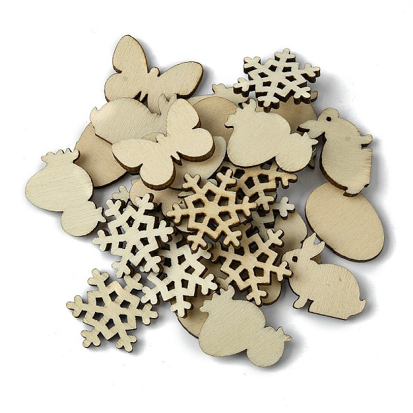 PandaHall 100Pcs Wood Cabochons, Snowflake/Rabbit/Butterfly, Beige, 19.5~23x15.5~22.5x2.5mm, 100pcs/set Wood Mixed Shapes Yellow
PandaHall 100Pcs Wood Cabochons, Snowflake/Rabbit/Butterfly, Beige, 19.5~23x15.5~22.5x2.5mm, 100pcs/set Wood Mixed Shapes Yellow