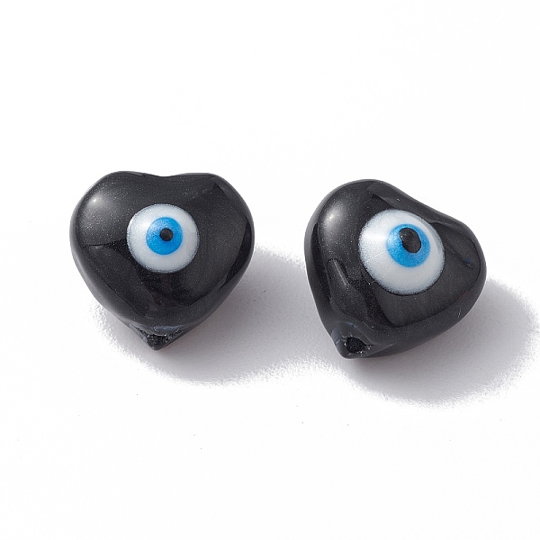 PandaHall Glass Beads, with Enamel, Heart with Evil Eye Pattern, Black, 10.5x11x7mm, Hole: 1mm Glass Heart Black
PandaHall Glass Beads, with Enamel, Heart with Evil Eye Pattern, Black, 10.5x11x7mm, Hole: 1mm Glass Heart Black